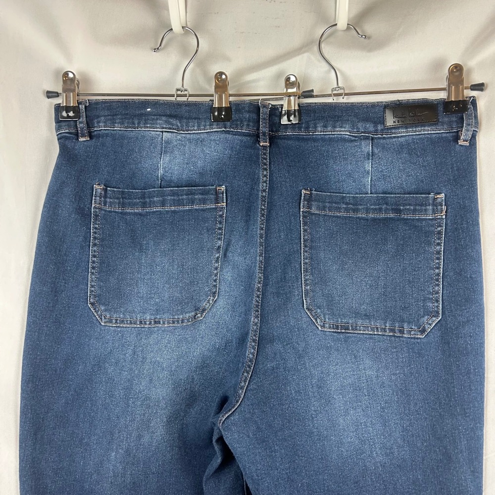 Nicole Miller New York Nomad Super High Rise Wide Leg Jeans Dark Wash Size 14 - Picture 7 of 11